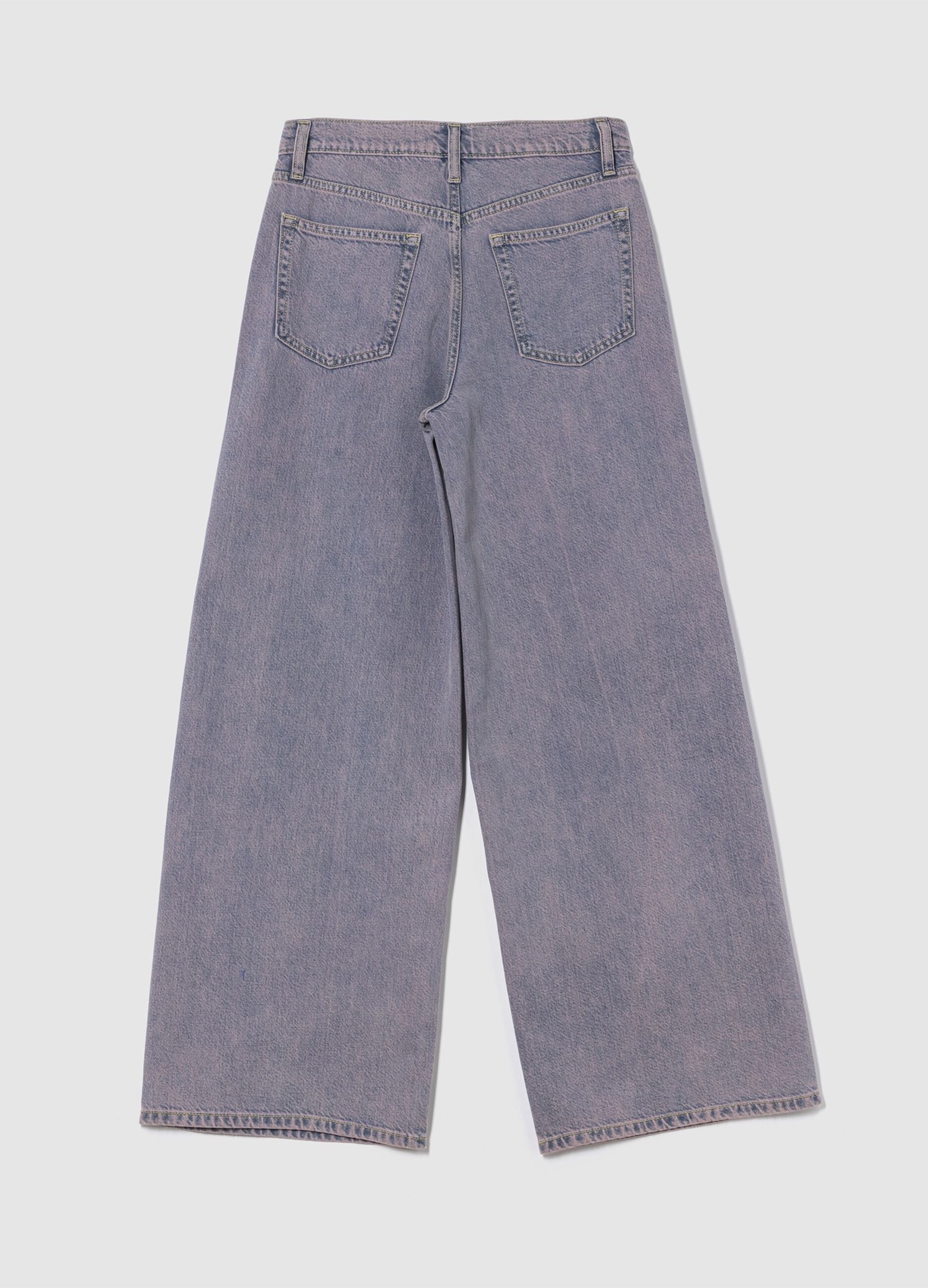 Wide-leg trousers in Lyocell and cotton