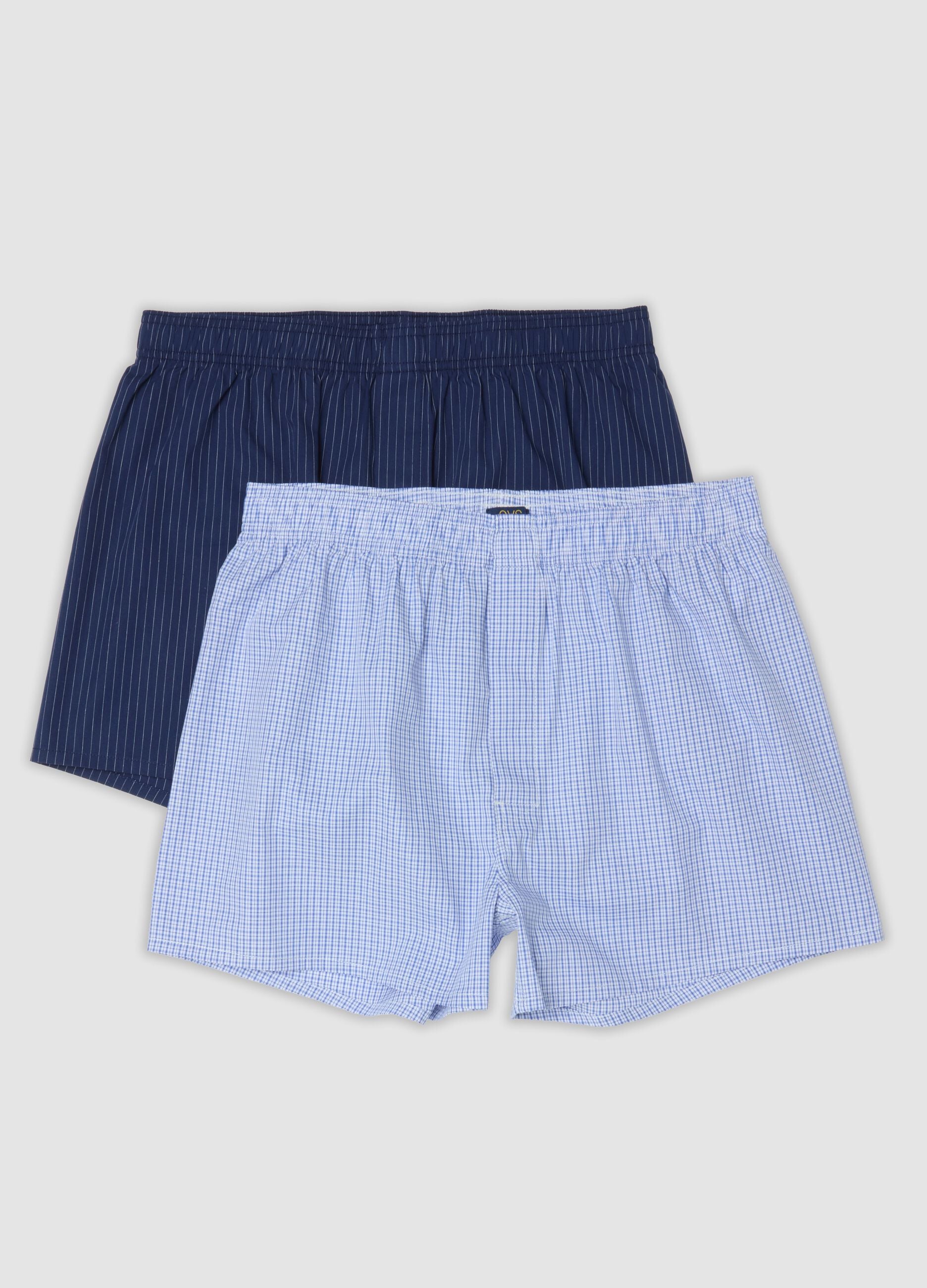 Pack de 2 boxers azul e azul-claro em puro algod&atilde;o org&acirc;nico