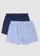 Pack de 2 boxers azul e azul-claro em puro algod&atilde;o org&acirc;nico_0