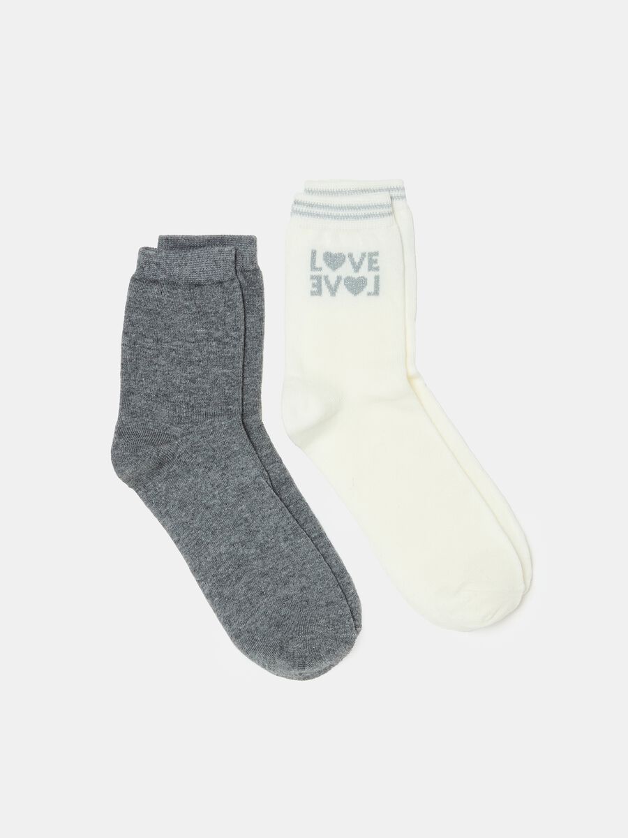 Two-pair pack short stretch socks with lurex_0
