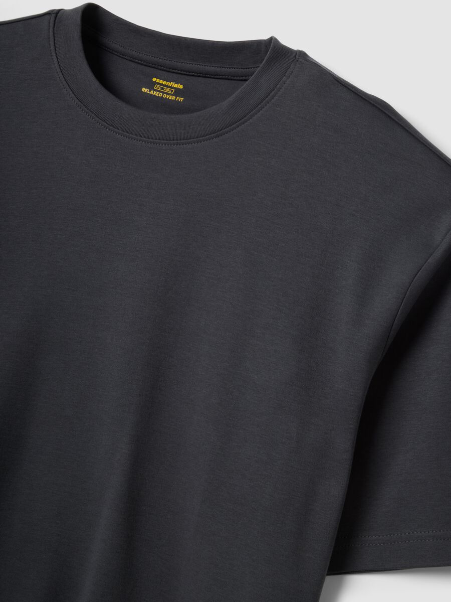 Grey pure cotton short-sleeve T-shirt in a relaxed fit_5