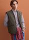 Green quilted gilet with zip, regular fit_0