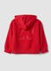 Red organic cotton hoodie with embroidered details, oversized fit, for boys_5