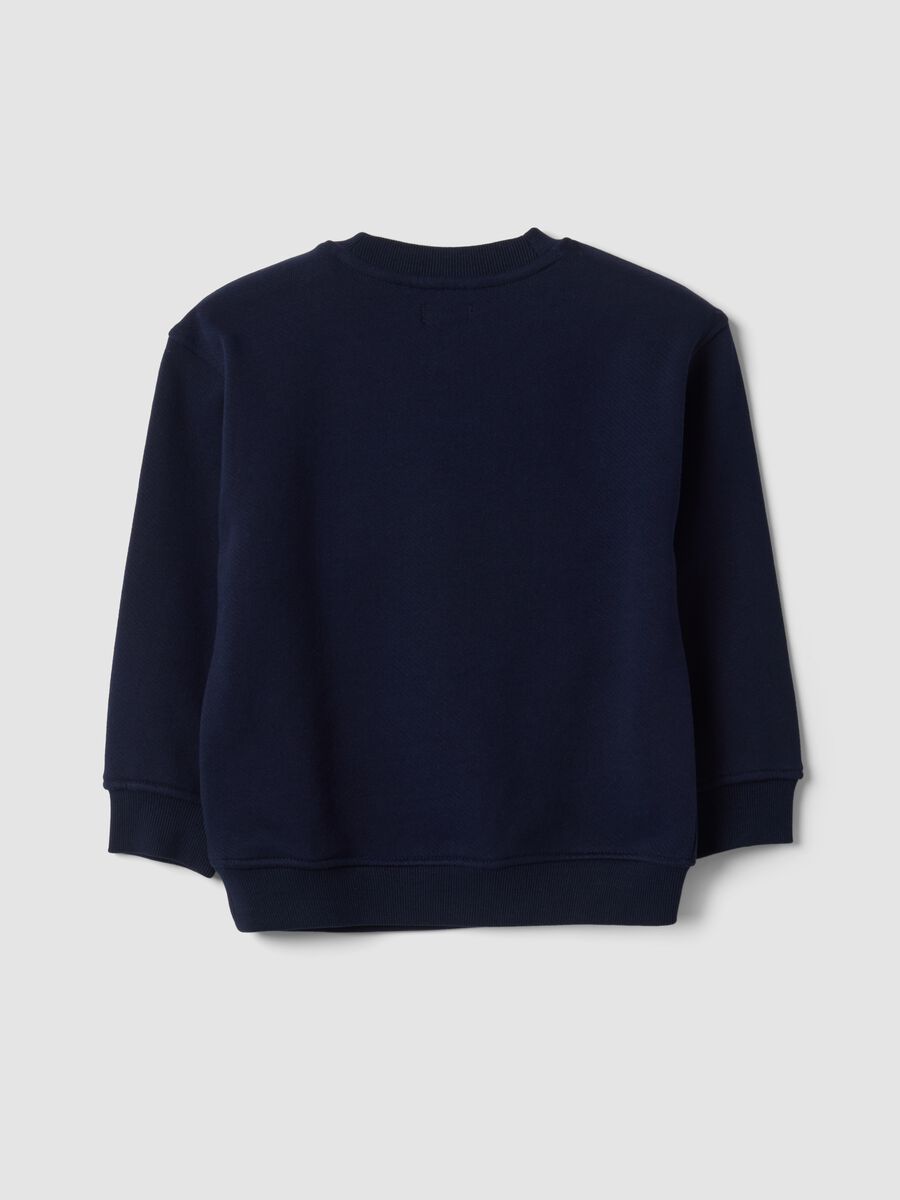 Blue oversized sweatshirt in pure organic cotton with print_2