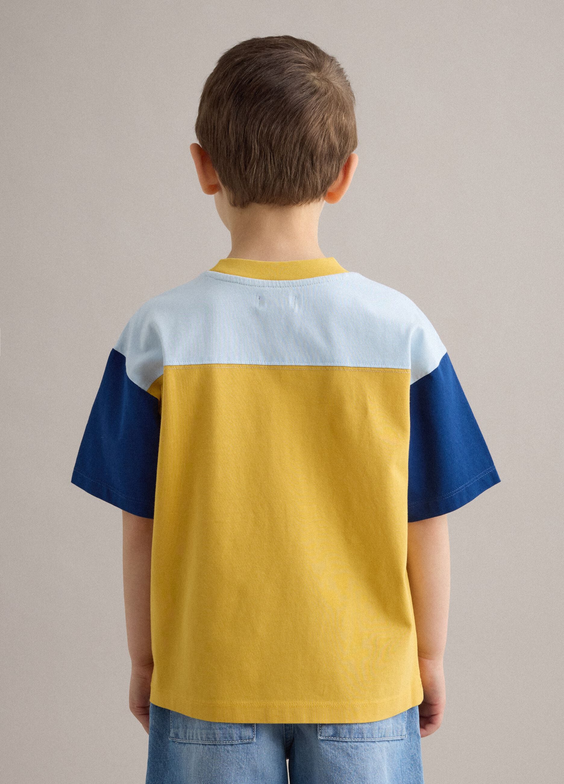 Multicolour pure cotton children's t-shirt regular fit with number 23