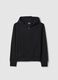 Girls' regular fit black pure cotton sweatshirt with zip_0