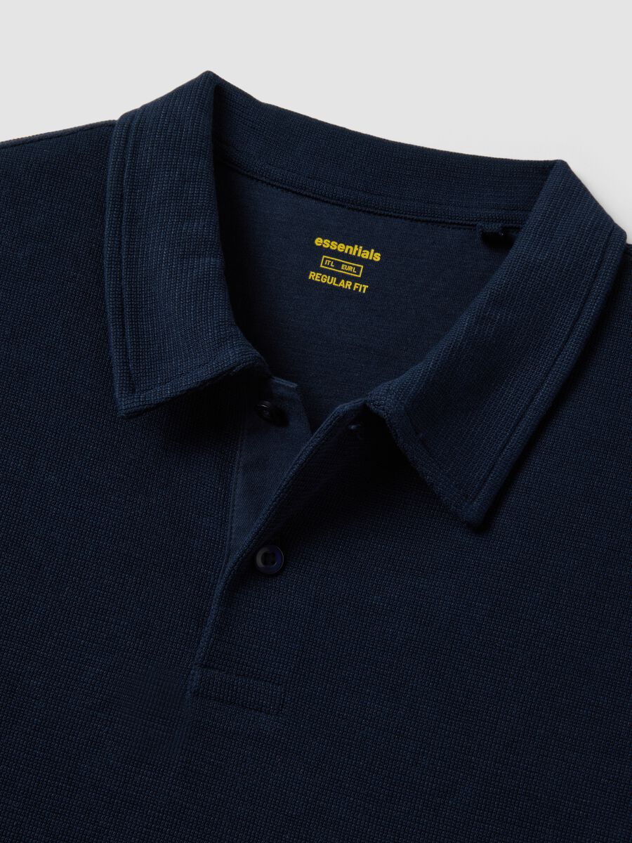 Regular fit blue stretch cotton polo_5