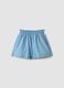 Light blue pure cotton denim shorts for girls, regular fit_3