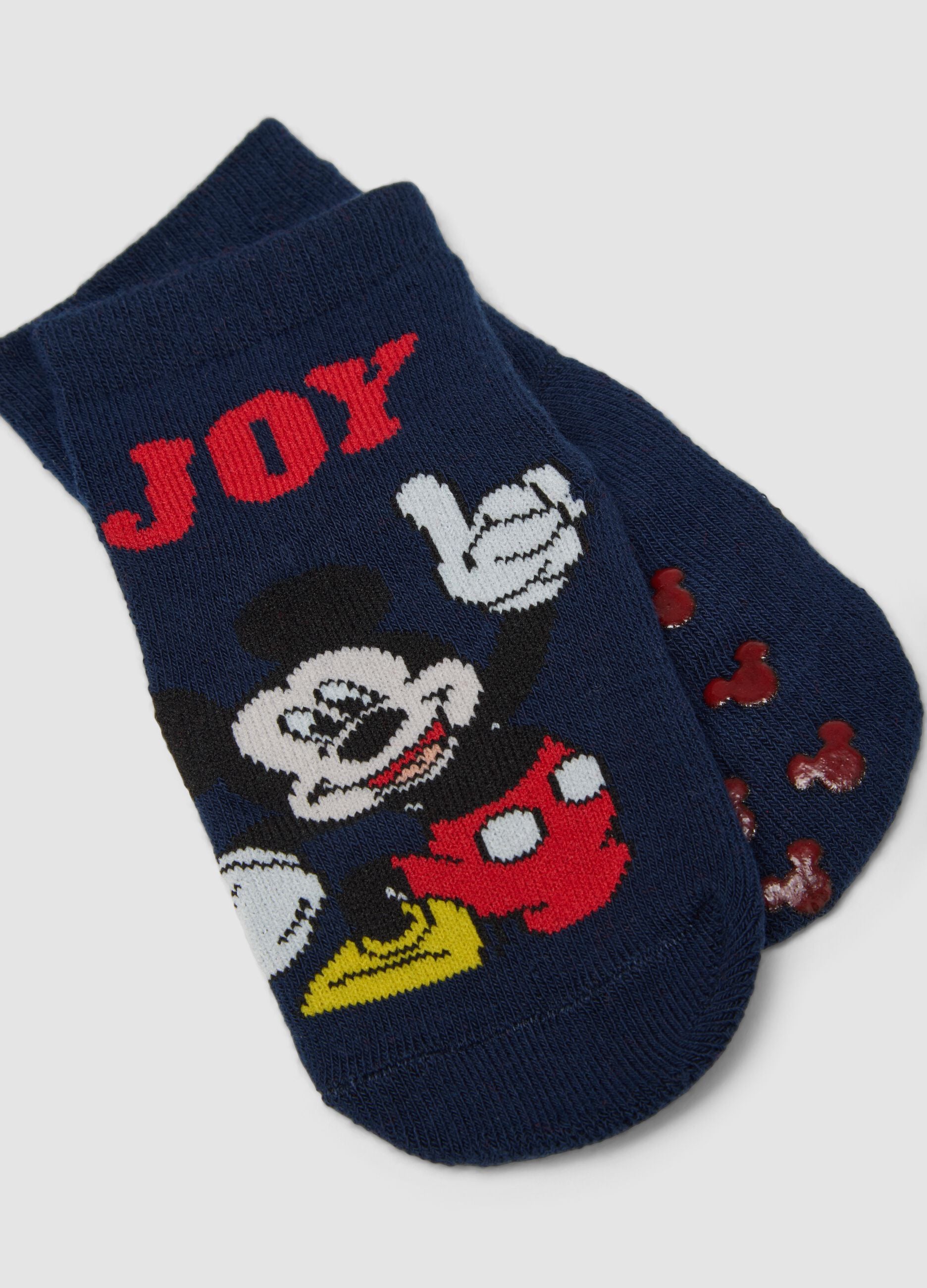 2er-Pack kurze rutschfeste Socken aus elastischer Bio-Baumwolle Mickey & Friends