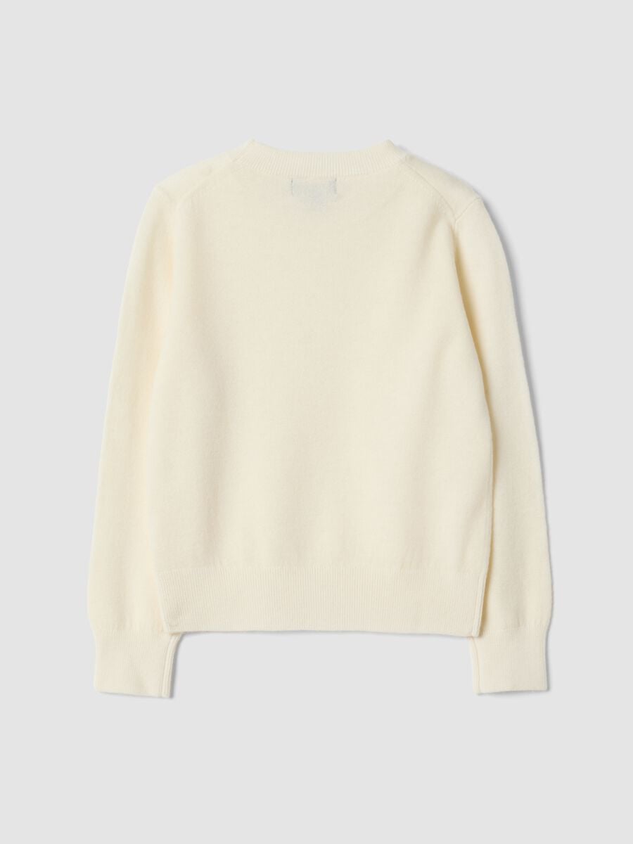 Weisser Regular-Fit-Pullover aus reiner Wolle mit langen &Auml;rmeln_5