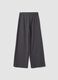 Grey formal stretch-viscose trousers with belt_6