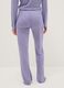 Purple regular fit pajama trousers with lace details and pattern_2