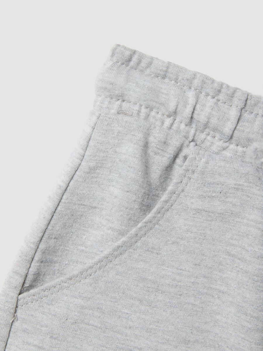 Grey pure cotton shorts with elasticated waistband_2