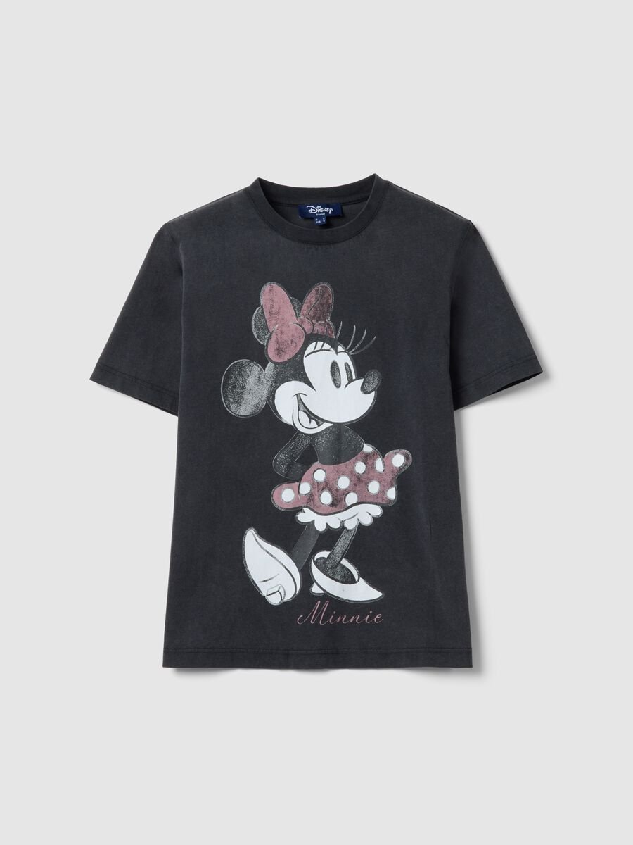 Grey pure cotton regular fit T-shirt with Minnie print_4