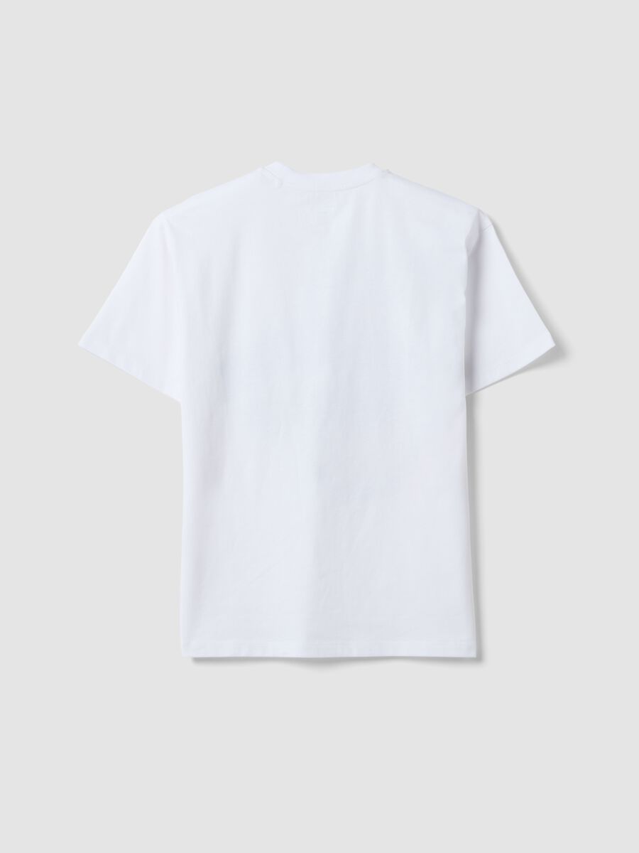 Wei&szlig;es Oversize-T-Shirt aus reiner Baumwolle mit Basketball-Print f&uuml;r Jungen_1