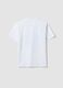 White pure cotton oversized T-shirt with basketball graphic print for boys_5