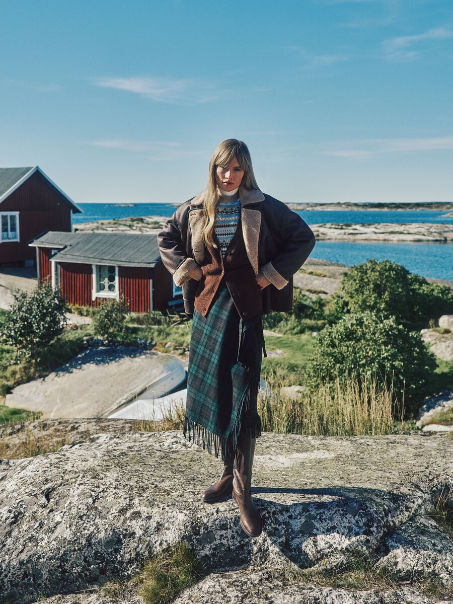 Multicolour Crew Neck Sweater with Geometric Pattern, Regular Fit_0