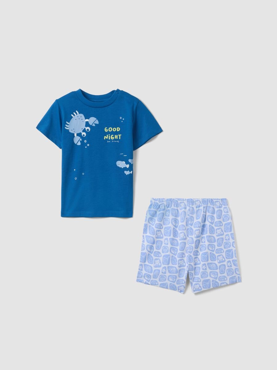 Newborn regular fit multicolour pure cotton pyjamas with prints_0