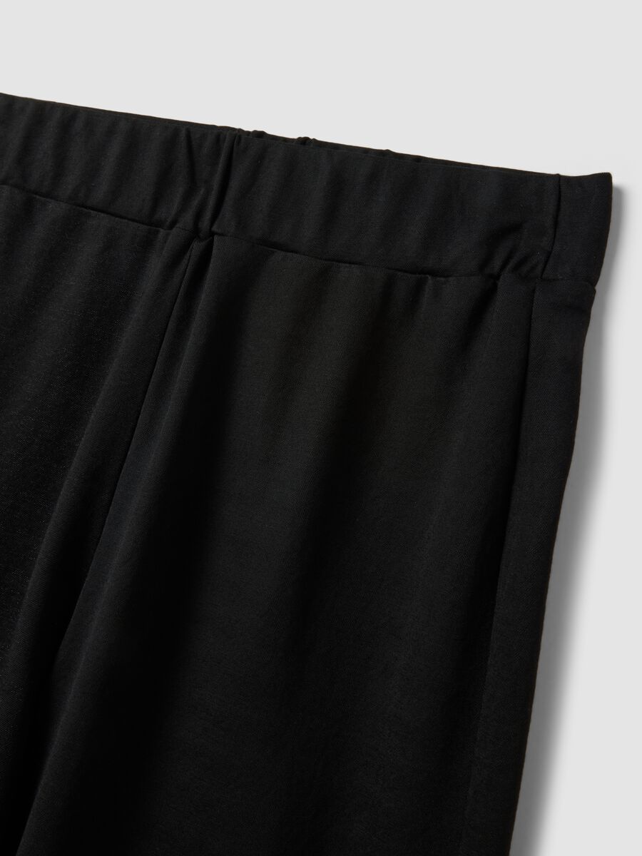 Black viscose-blend culotte trousers_5