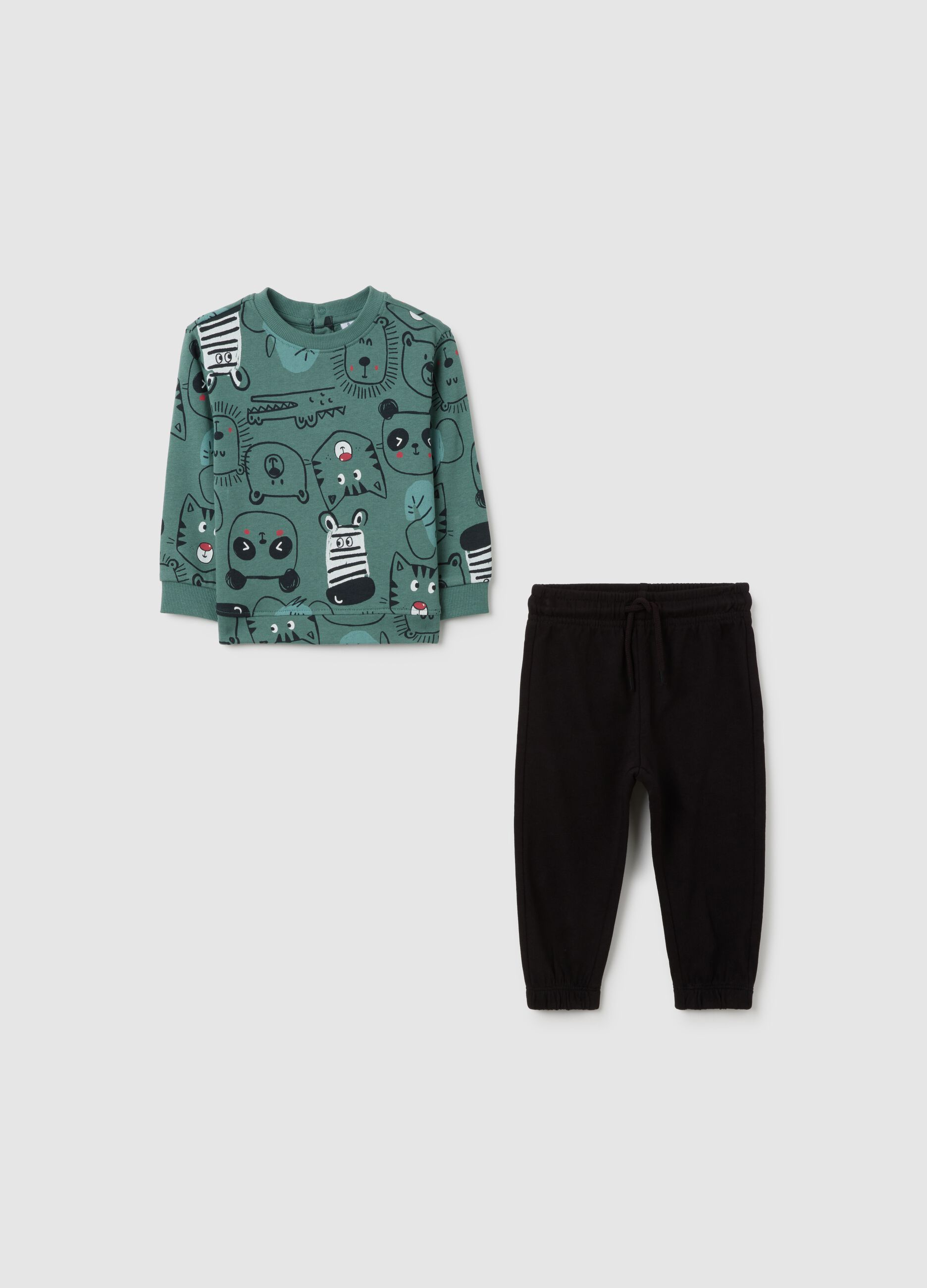 Children's green pure cotton regular fit outfit