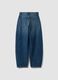 Jeans blu scuro denim in puro cotone barrel fit_2