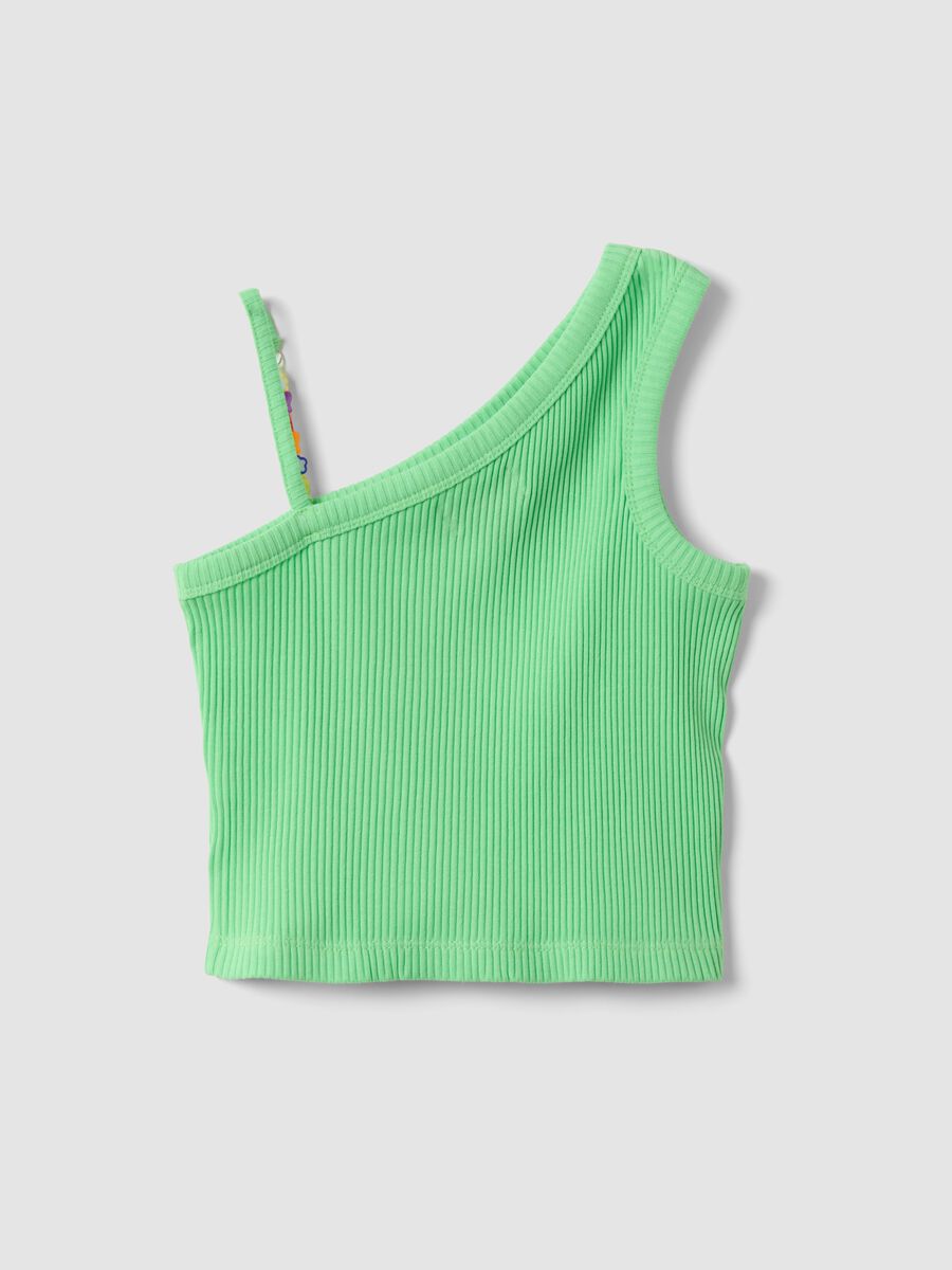 Green one-shoulder top_2