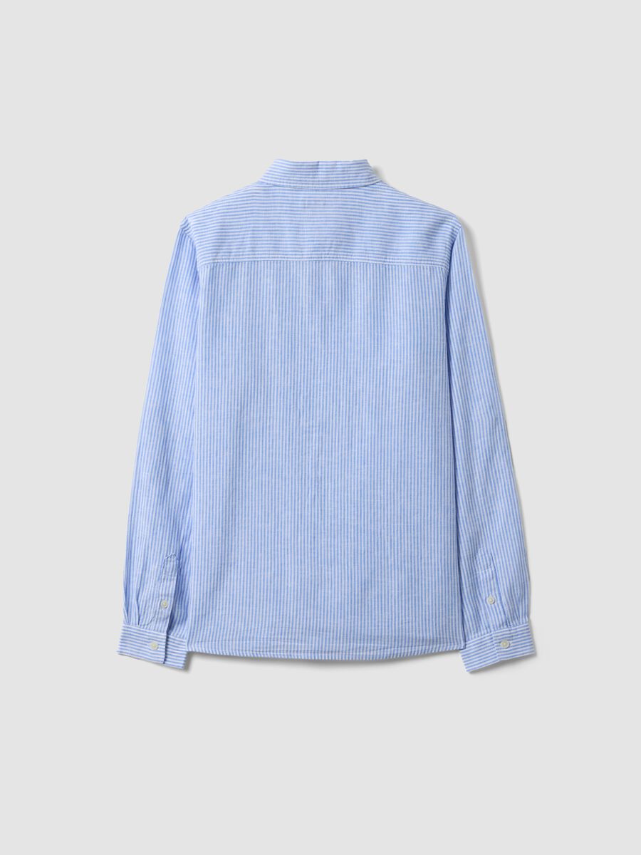 Multicoloured striped linen blend shirt for boys in regular fit_4