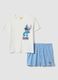 White and light blue short pure cotton pyjamas with Stitch print_0