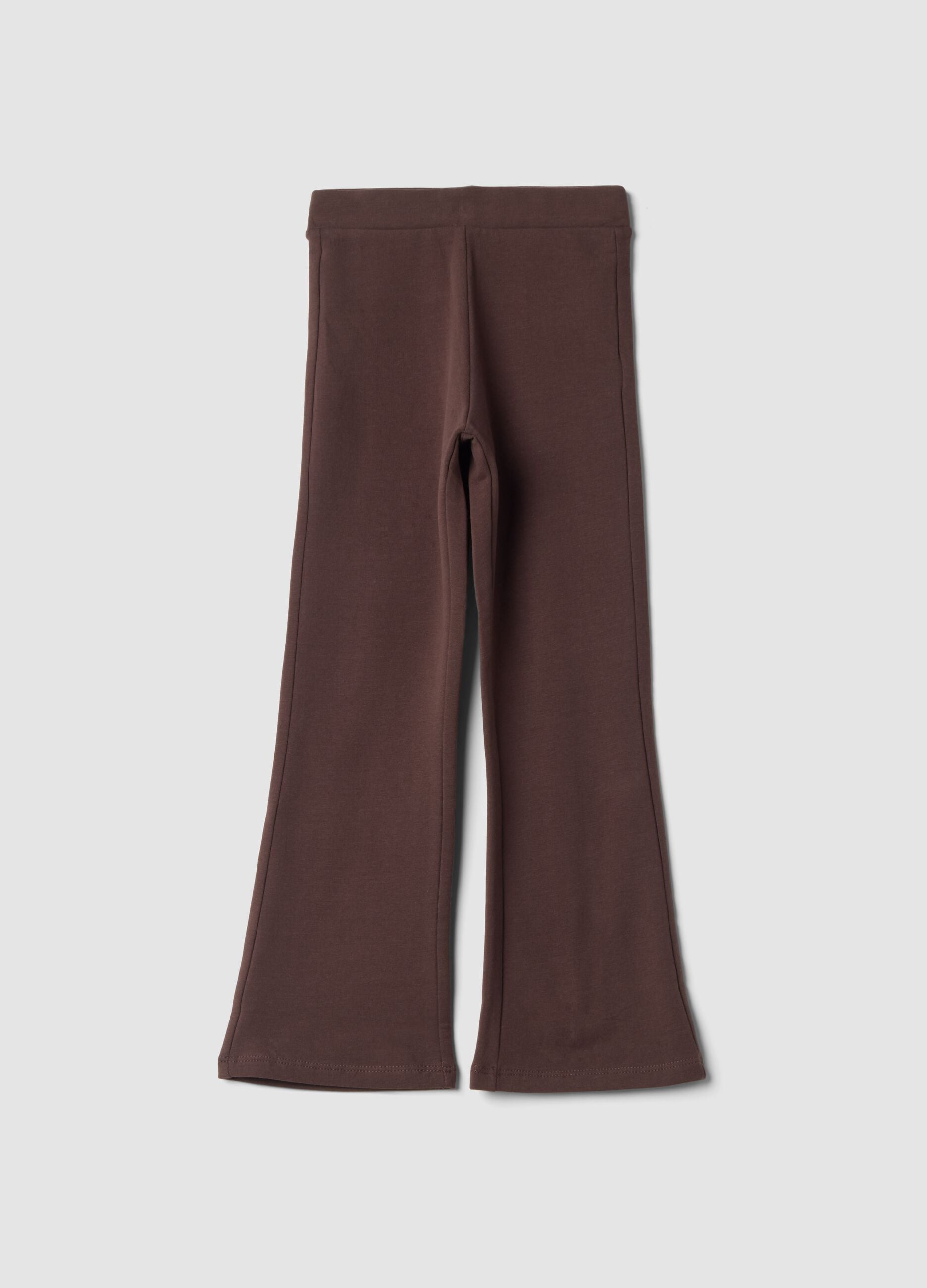 Braune Schlagleggings aus elastischer Bio-Baumwolle