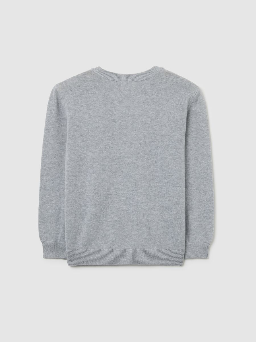 Camisola infantil cinzenta em puro algodão com corte largo_1