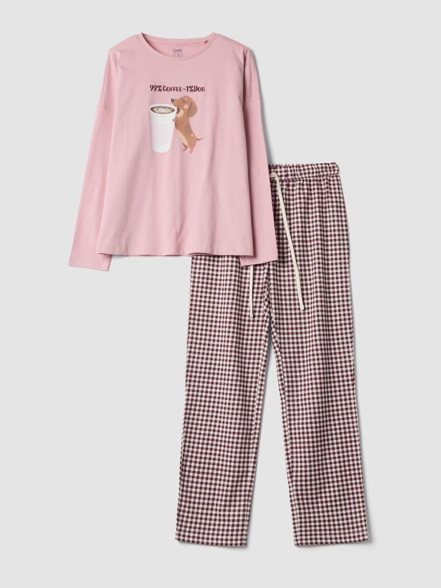 Pink pure organic cotton crew-neck pyjamas_4
