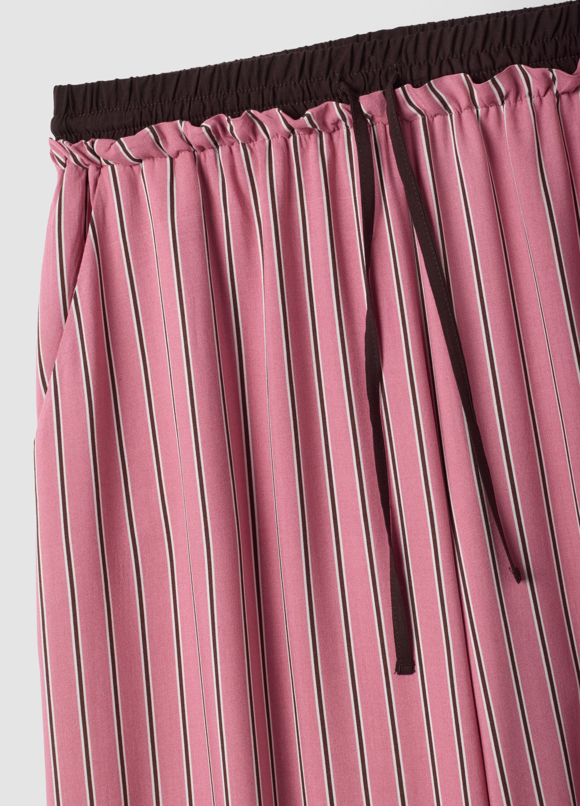 Pink pure viscose striped pyjama trousers