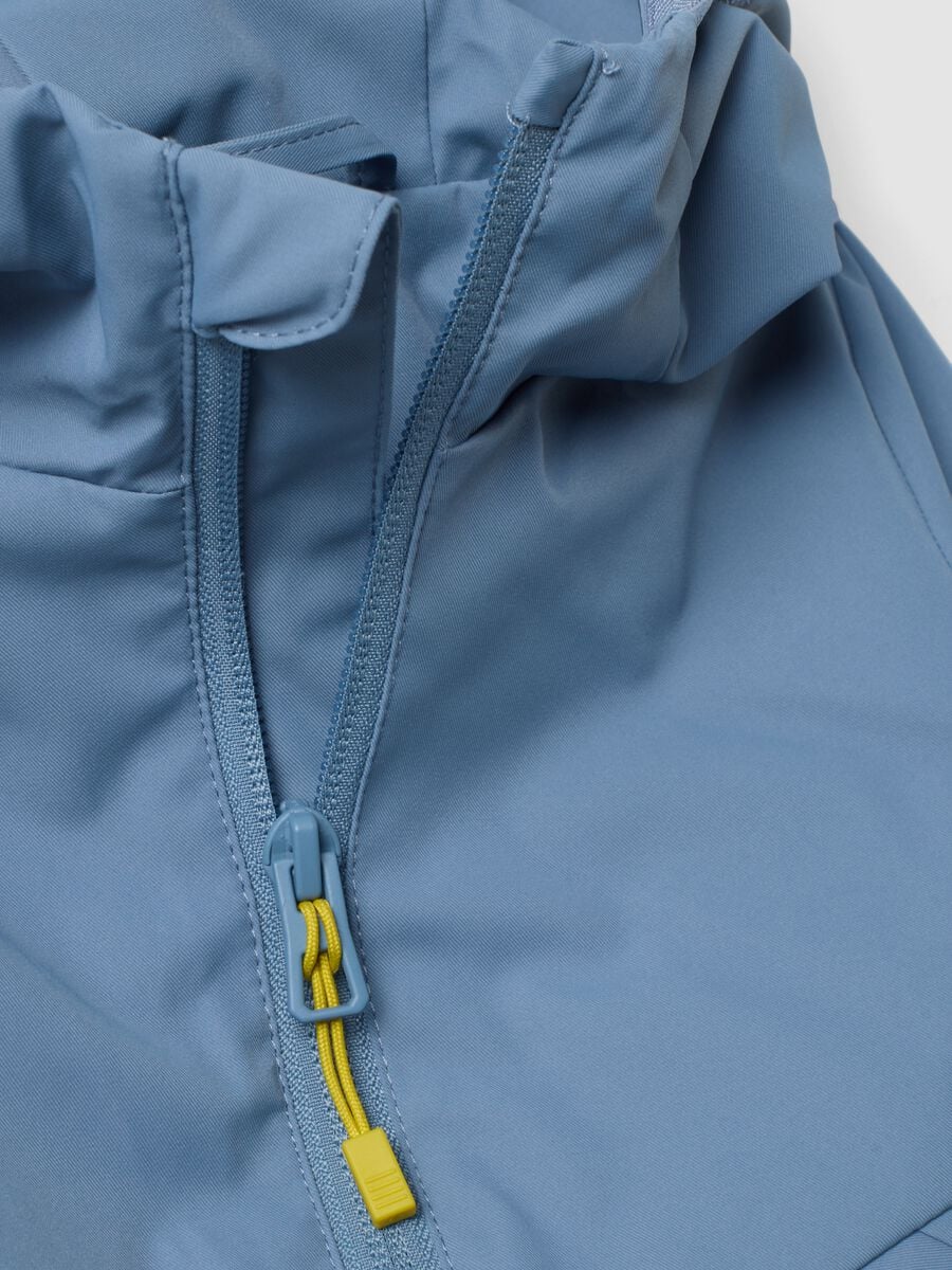 Blue hooded zip-up jacket, regular fit for boys_3