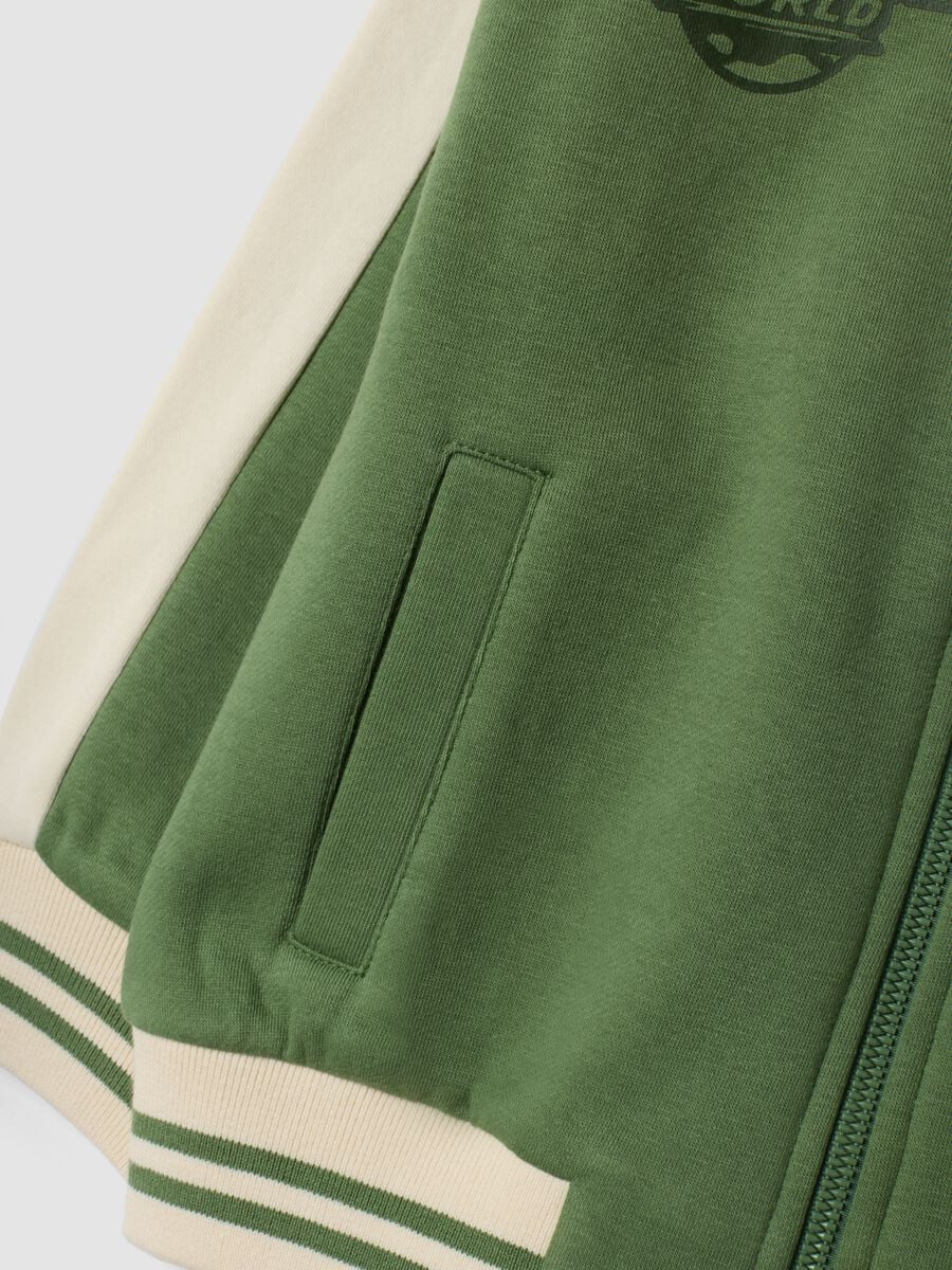 Green oversized cotton-blend sweatshirt with Mario Kart print_3