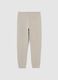 Boys' beige joggers in pure cotton regular fit with writing_4