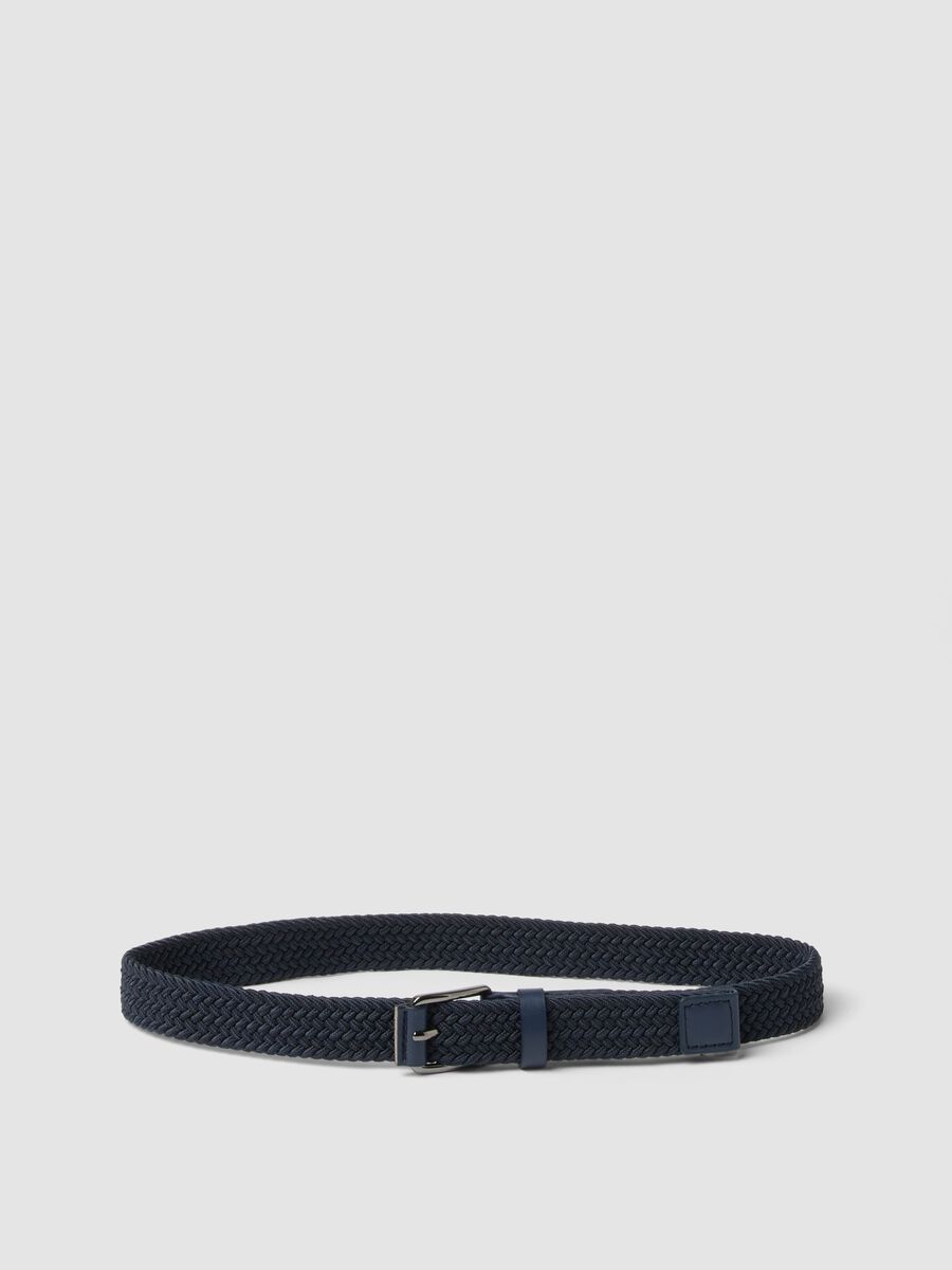Blue braided belt with buckle_0