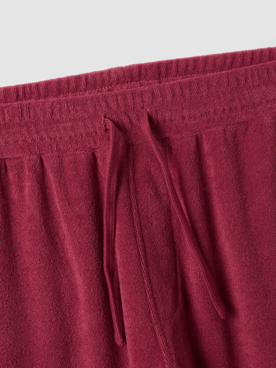 Rote Bermuda-Shorts aus Baumwollmix mit elastischem Bund_5