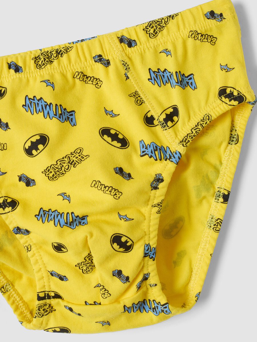 Multipack di cinque slip multicolor in puro cotone organico con fantasia Batman_2
