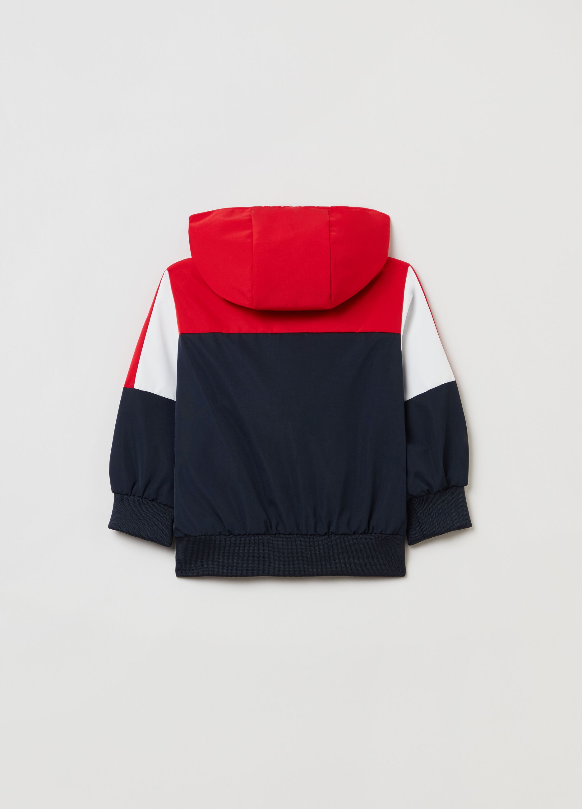 Colourblock full-zip sweatshirt with hood