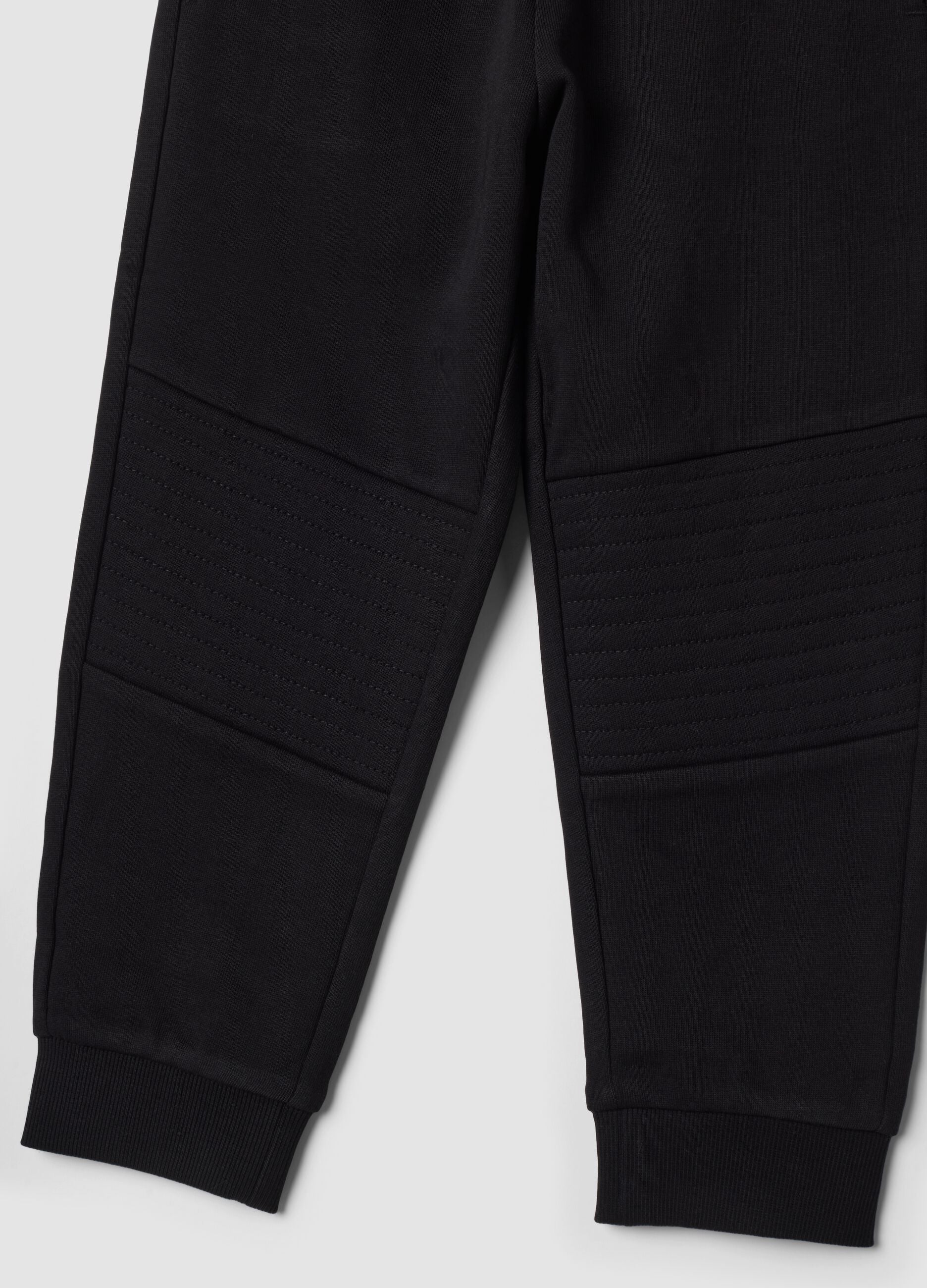 Pantaloni jogger neri in puro cotone regular fit