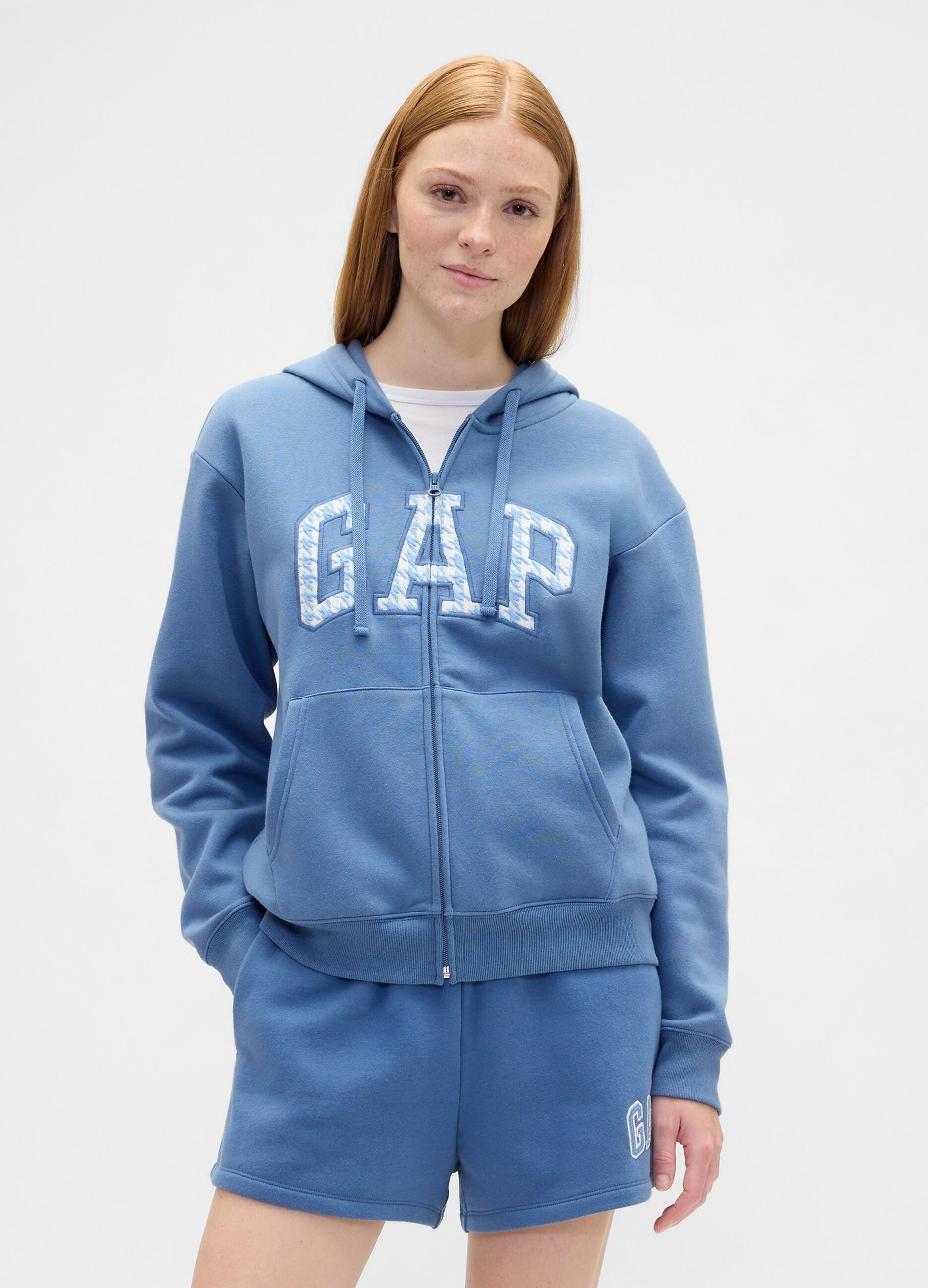 Blue Hoodie with Zip