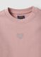 Pink pure cotton crew-neck sweatshirt with heart for girls_2