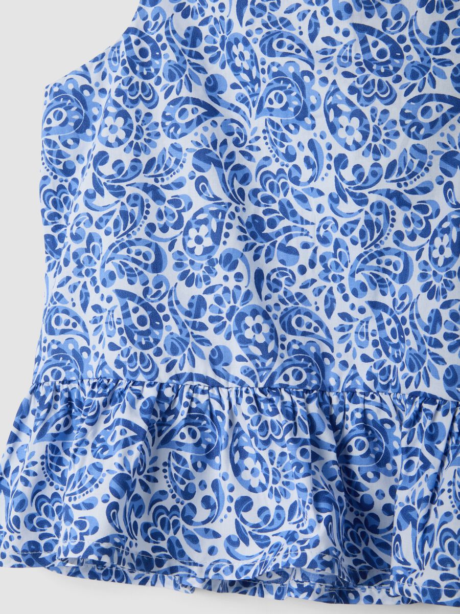 Conjunto azul em algod&atilde;o puro com top e cal&ccedil;as_2