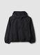 Black hooded rain jacket with zip for girls_4