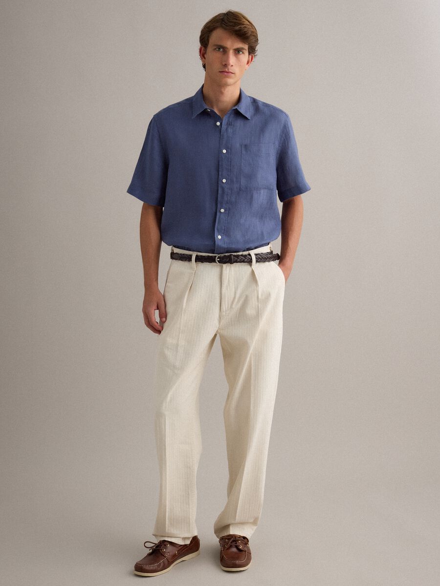 Blaue Hemd im Regular Fit aus reinem Leinen_2