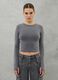 Long-sleeved Crop T-shirt Vintage Grey_0