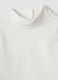 T-shirt bianca in cotone organico elasticizzato con colletto rialzato_2