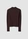 Brown ribbed viscose-blend top with high neck_6