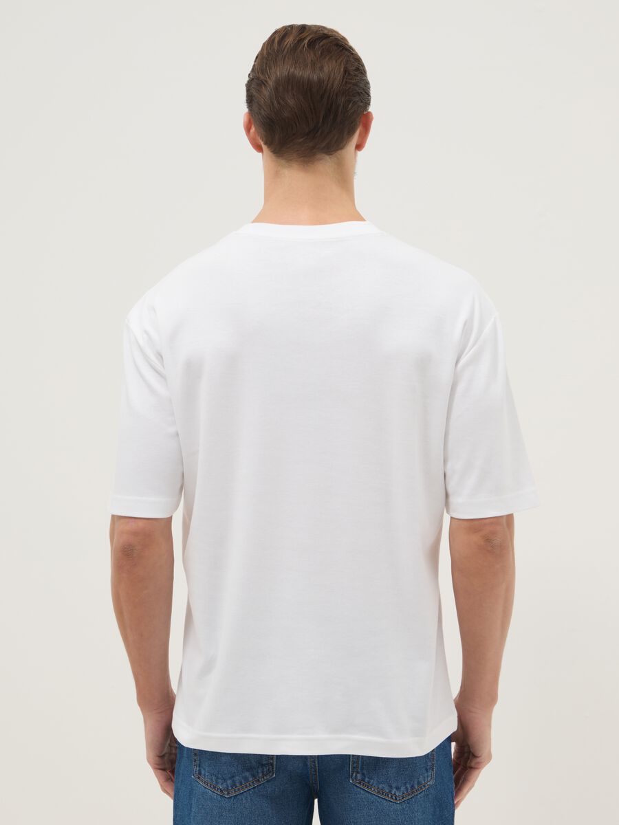 Wei&szlig;es Kurzarm-T-Shirt aus reiner Baumwolle, Relaxed Fit_3