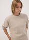 Maglione beige in tessuto elasticizzato girocollo_0